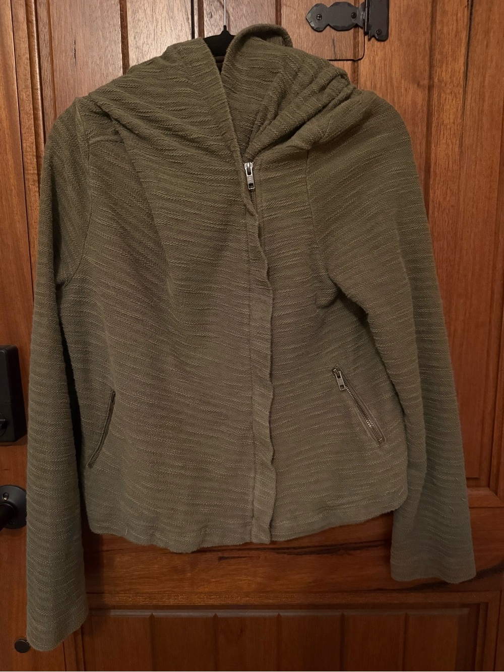 Anthropologie Saturday Sunday Olive Hooded Zip Front Utility Jacket